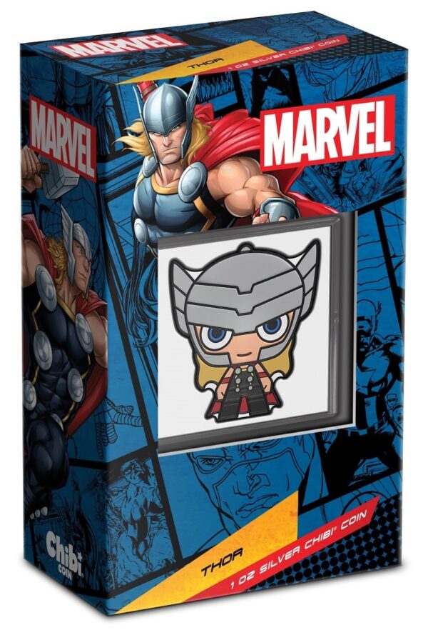 2023 Niue Marvel Thor 1oz Silver Colored Proof Chibi Coin - Image 5