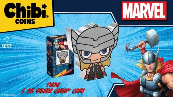 2023 Niue Marvel Thor 1oz Silver Colored Proof Chibi Coin - Image 7