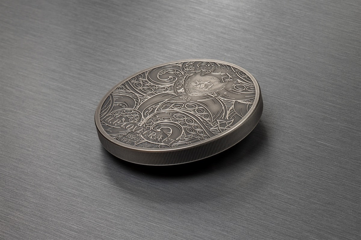 2022 Palau H.P. Lovecraft Cthulhu Mythos 3oz Silver Antiqued Coin