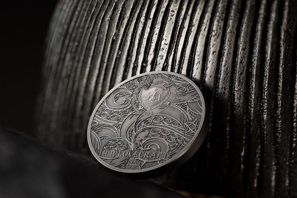 2022 Palau H.P. Lovecraft Cthulhu Mythos 3oz Silver Antiqued Coin