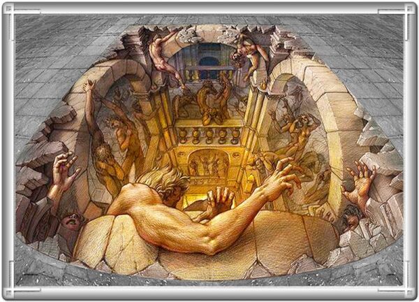 2022 Niue 3D Pavement Illusions Street Art Hell 1oz Silver High Relief Coin