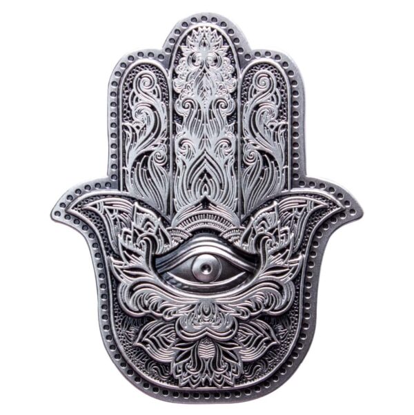 2022 South Korea Hamsa Hand of Fatima 2oz Silver Antiqued Stacker