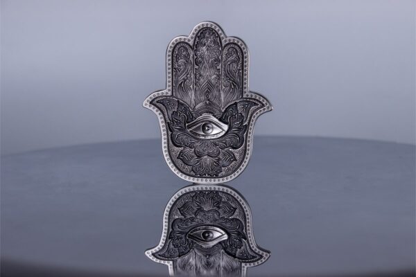 2022 South Korea Hamsa Hand of Fatima 2oz Silver Antiqued Stacker - Image 4