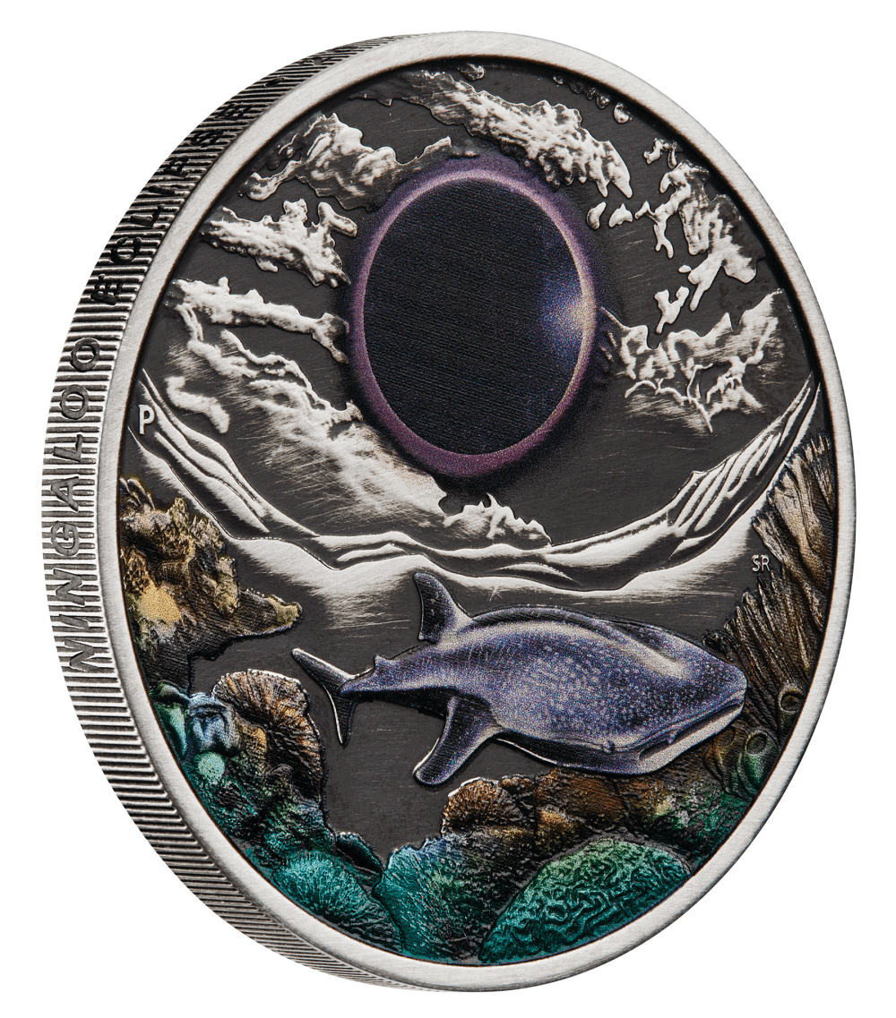 2023 Ningaloo Eclipse 2oz Silver Antiqued Coloured Perth Mint Presentation  Case & COA