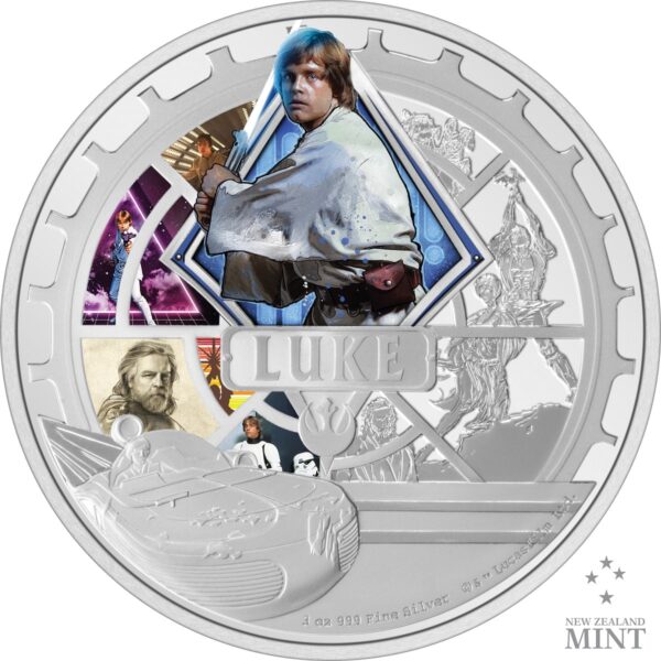 2023 Niue Star Wars Luke Skywalker 3oz Silver Colorized Proof Coin