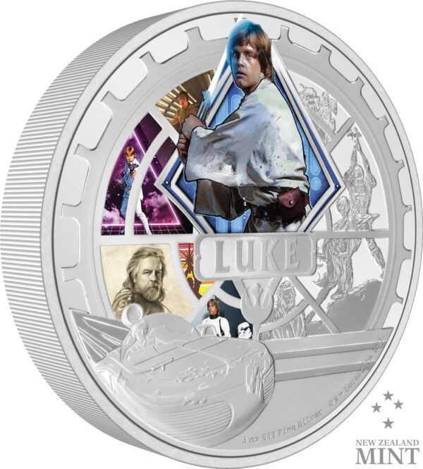 2023 Niue Star Wars Luke Skywalker 3oz Silver Colorized Proof Coin - Image 2