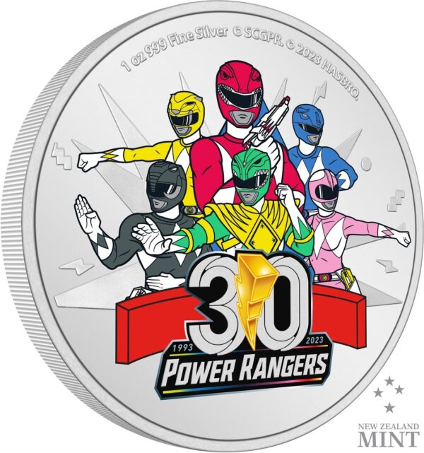 2023 Niue Hasbro Power Rangers 30th Anniversary 1oz Silver Proof Coin - Image 2