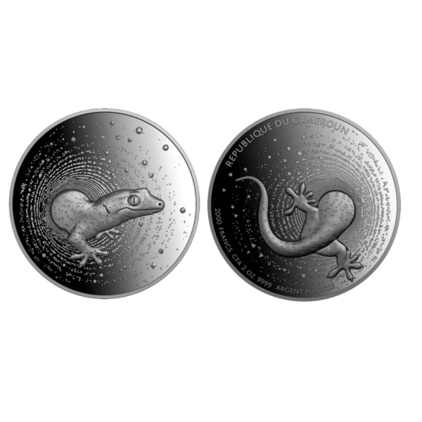 2023 Cameroon Gecko 2 oz Silver Ultra High Relief Proof Coin - Image 3