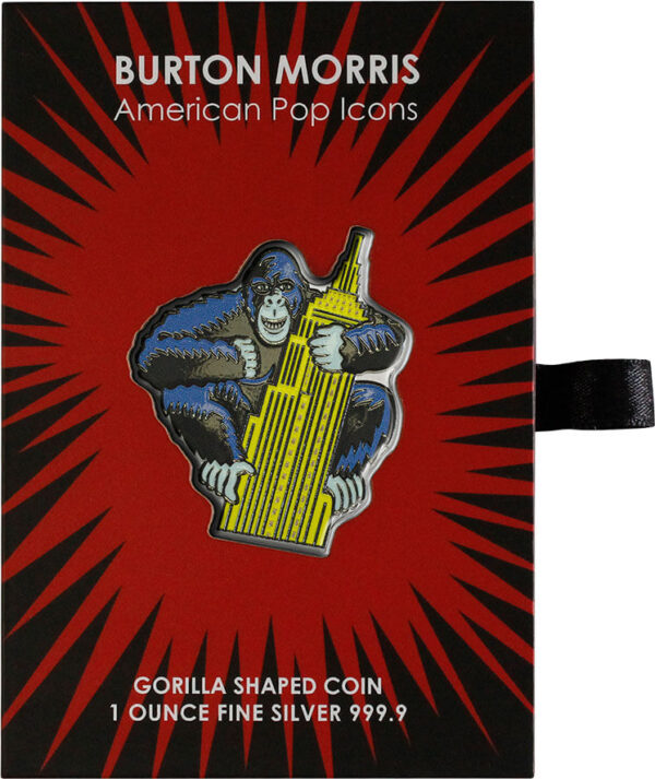 2023 Niue Burton Morris American Pop Gorilla 1oz Silver Shaped Coin - Image 4