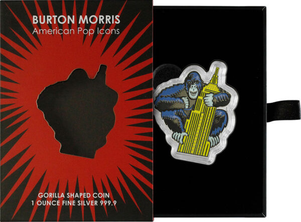 2023 Niue Burton Morris American Pop Gorilla 1oz Silver Shaped Coin - Image 5