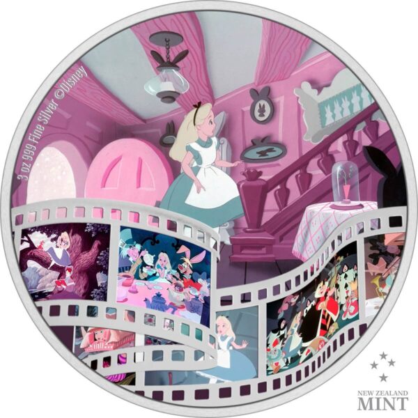 2023 Niue Disney Alice in Wonderland 3oz Silver Colorized Proof Coin