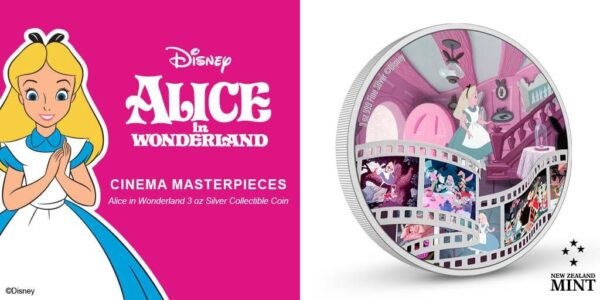 2023 Niue Disney Alice in Wonderland 3oz Silver Colorized Proof Coin - Image 8