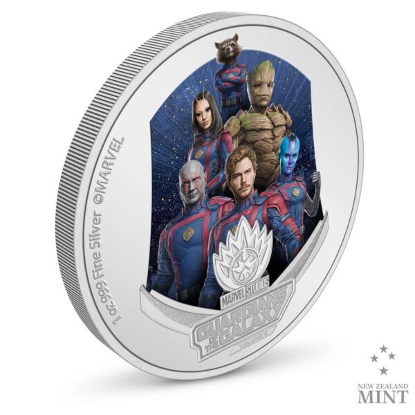 2023 Niue Marvel Guardians of the Galaxy Vol. 3 Colorized 1oz Silver Proof Coin - Image 3