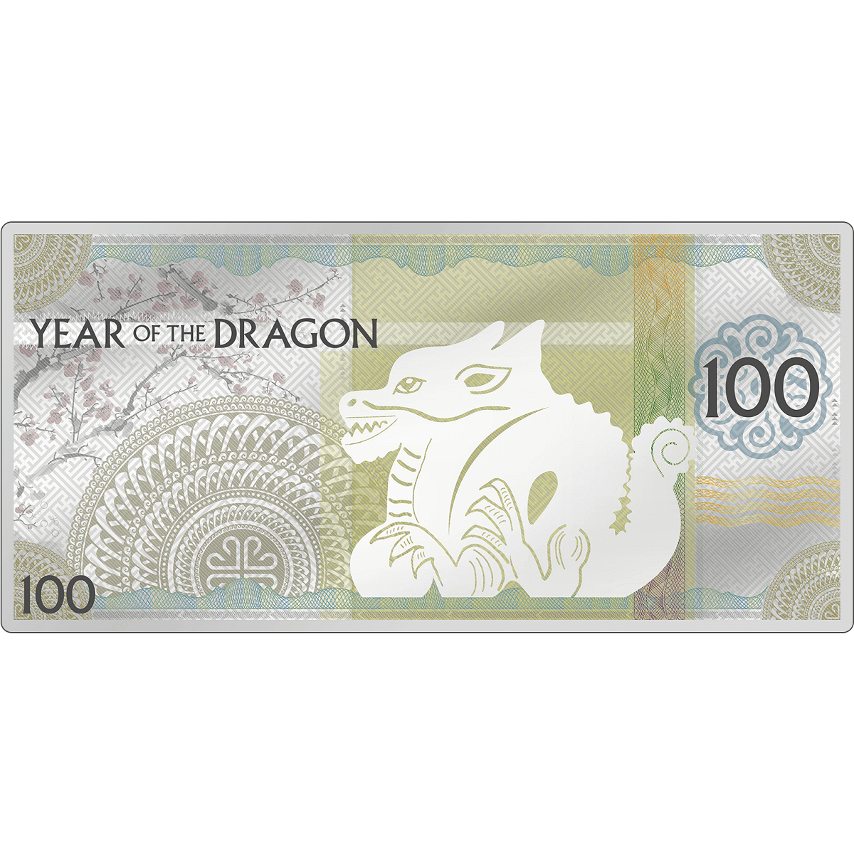 2024 Mongolia Lunar Year of the Dragon 5g Silver Proof-Like Note