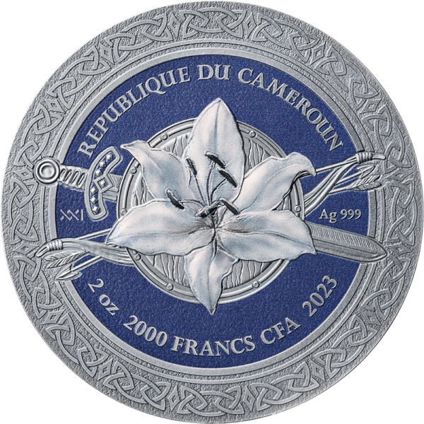2023 Cameroon Femina Bellator Valkyrie 2oz Silver Antiqued Coin - Image 2