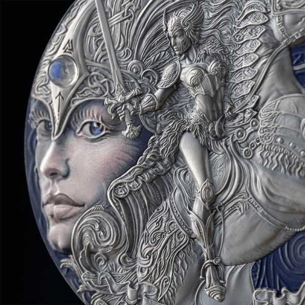 2023 Cameroon Femina Bellator Valkyrie 2oz Silver Antiqued Coin - Image 3