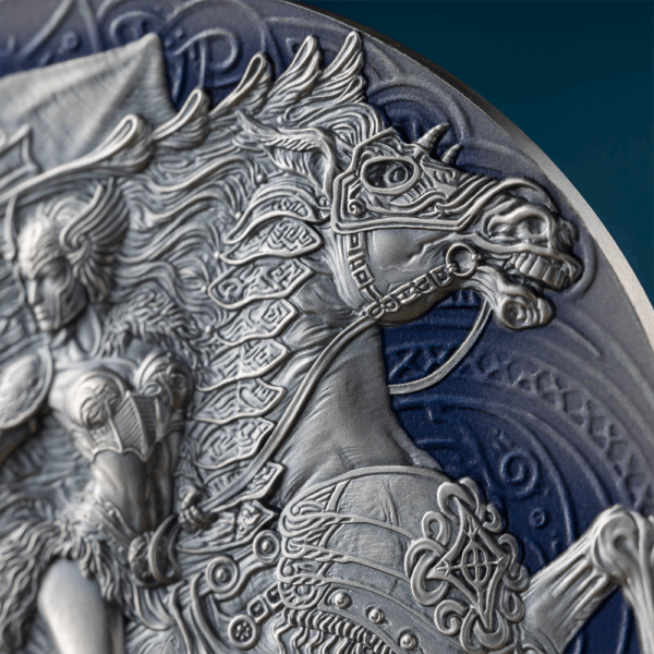 2023 Cameroon Femina Bellator Valkyrie 2oz Silver Antiqued Coin - Image 4