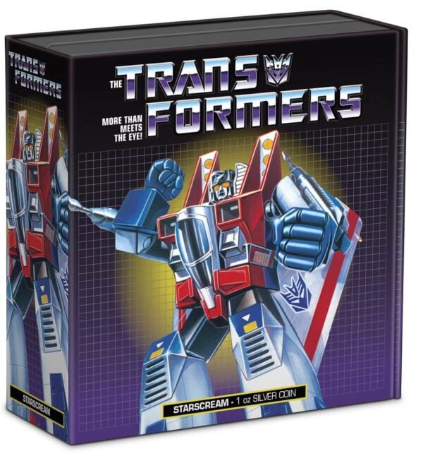2023 Niue Hasbro Transformers Starscream 1oz Silver Colorized Proof Coin - Image 5