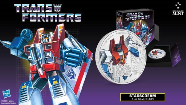 2023 Niue Hasbro Transformers Starscream 1oz Silver Colorized Proof Coin - Image 8