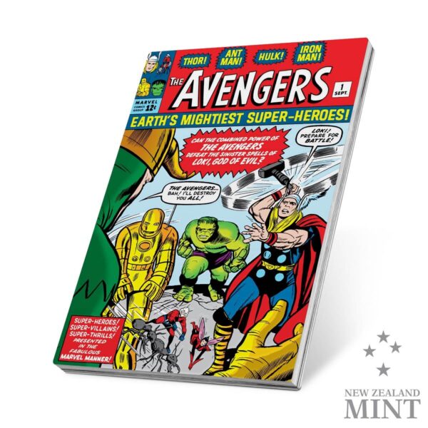 2023 Niue Marvel Avengers #1 COMIX 1 oz Silver Colorized Proof Coin - Image 4