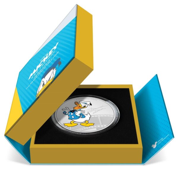 2023 Niue Disney Mickey and Friends Donald Duck 1oz Silver Colorized Proof Coin - Image 5