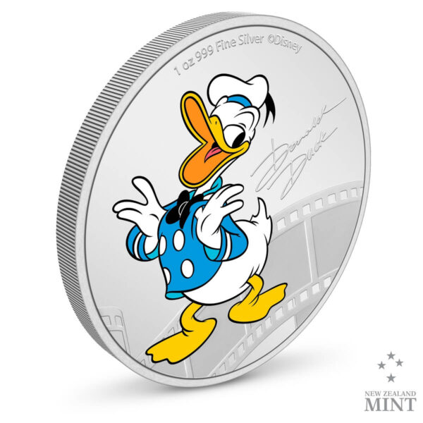 2023 Niue Disney Mickey and Friends Donald Duck 1oz Silver Colorized Proof Coin - Image 3