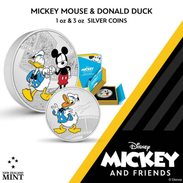 2023 Niue Disney Mickey and Friends Donald Duck 1oz Silver Colorized Proof Coin - Image 7