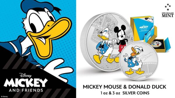 2023 Niue Disney Mickey and Friends Donald Duck 1oz Silver Colorized Proof Coin - Image 8