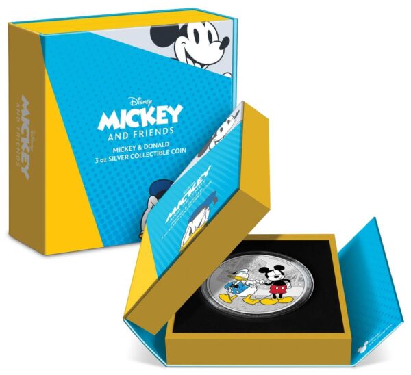 2023 Niue Disney Mickey and Friends Donald Duck and Mickey Mouse 3oz Silver Proof Coin - Image 4