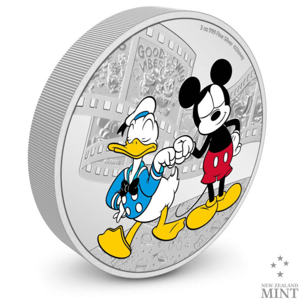 2023 Niue Disney Mickey and Friends Donald Duck and Mickey Mouse 3oz Silver Proof Coin - Image 3