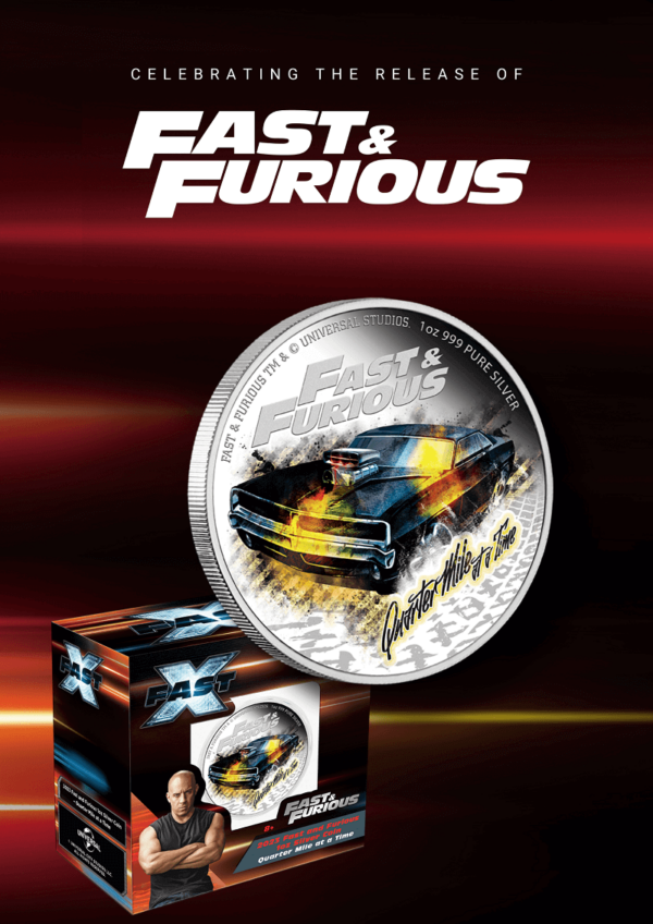 2023 Niue The Fast and the Furious Quarter Mile at a Time 1oz Silver Coin - Image 5