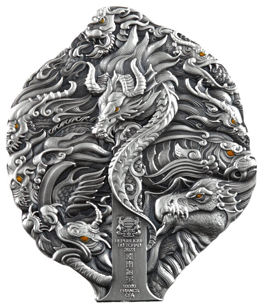 2023 Chad Nine Sons of the Dragon King 2oz Silver Ultra High 