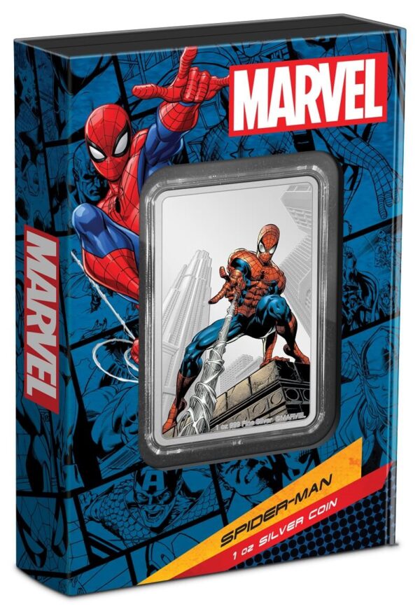 2023 Niue Marvel Spider Man Day 1oz Silver Colorized Proof Coin - Image 4