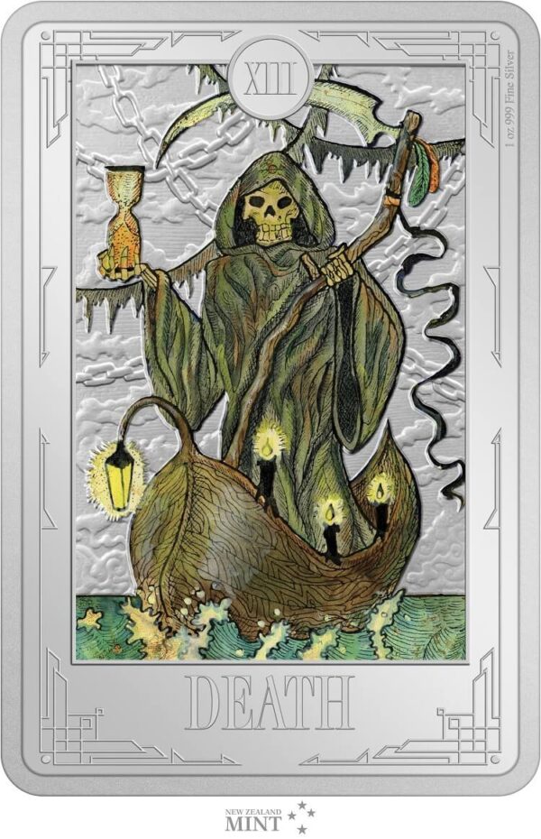 2023 Niue Tarot Cards Death XIII 1oz Silver Colorized Proof Coin
