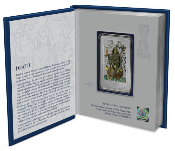 2023 Niue Tarot Cards Death XIII 1oz Silver Colorized Proof Coin - Image 6