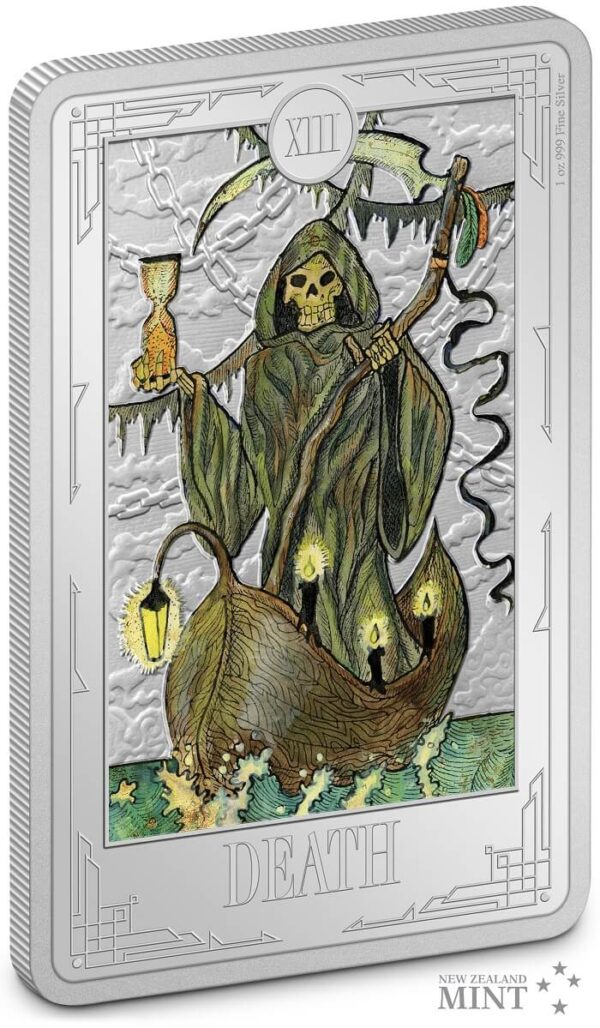 2023 Niue Tarot Cards Death XIII 1oz Silver Colorized Proof Coin - Image 2