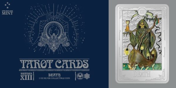 2023 Niue Tarot Cards Death XIII 1oz Silver Colorized Proof Coin - Image 8