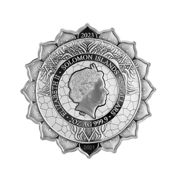2023 Solomon Islands Lion of the 5th Chakra 2oz Silver Colorized Coin - Image 2