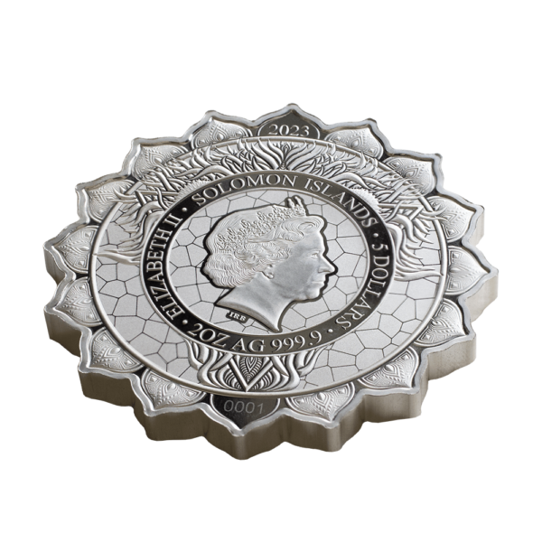 2023 Solomon Islands Lion of the 5th Chakra 2oz Silver Colorized Coin - Image 4
