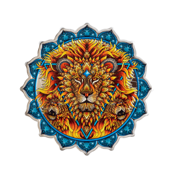 2023 Solomon Islands Lion of the 5th Chakra 2oz Silver Colorized Coin