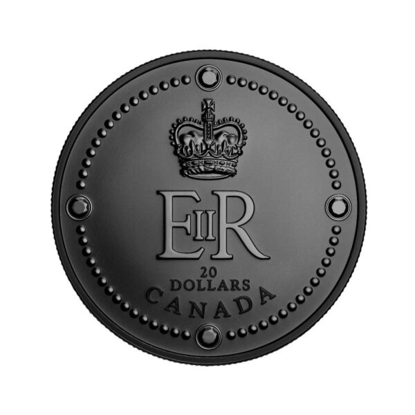 2022 Canada Queen Elizabeth II's Royal Cypher 1oz Silver Matte Proof Coin - Image 3