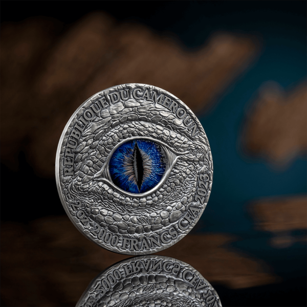 2023 Cameroon Dragonology Starburst Amphithere 2oz Silver High Relief Coin - Image 4