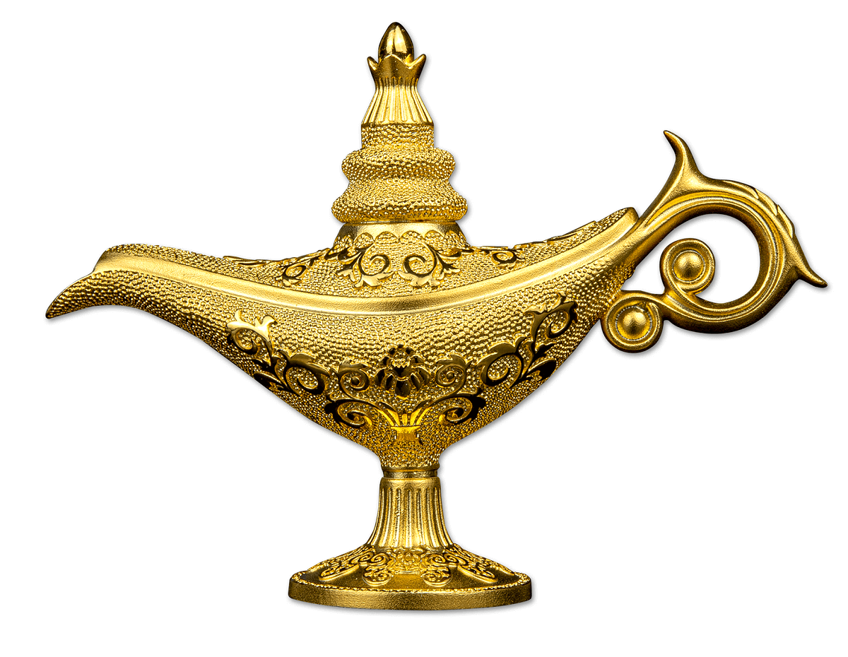 2023 Djibouti Aladdin's Magic Lamp 5oz Silver Proof-Like Shaped 