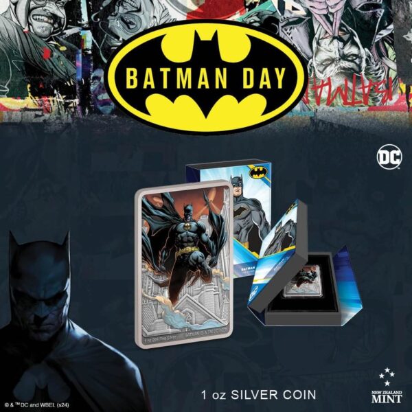 2023 Niue DC Comics Batman Day 1oz Silver Colorized Proof Poster Coin - Image 6