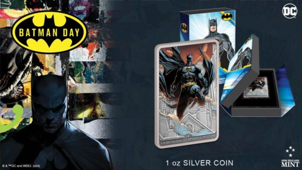 2023 Niue DC Comics Batman Day 1oz Silver Colorized Proof Poster Coin - Image 7