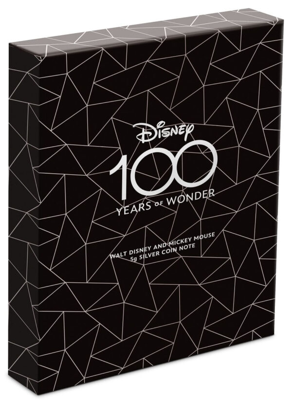 2023 Niue Disney 100 Years of Wonder Walt Disney and Mickey Mouse 5g Silver Note - Image 6