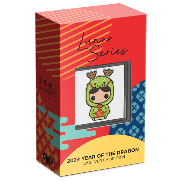 2024 Niue Lunar Year of the Dragon 1oz Silver Colorized Proof Chibi Coin - Image 5