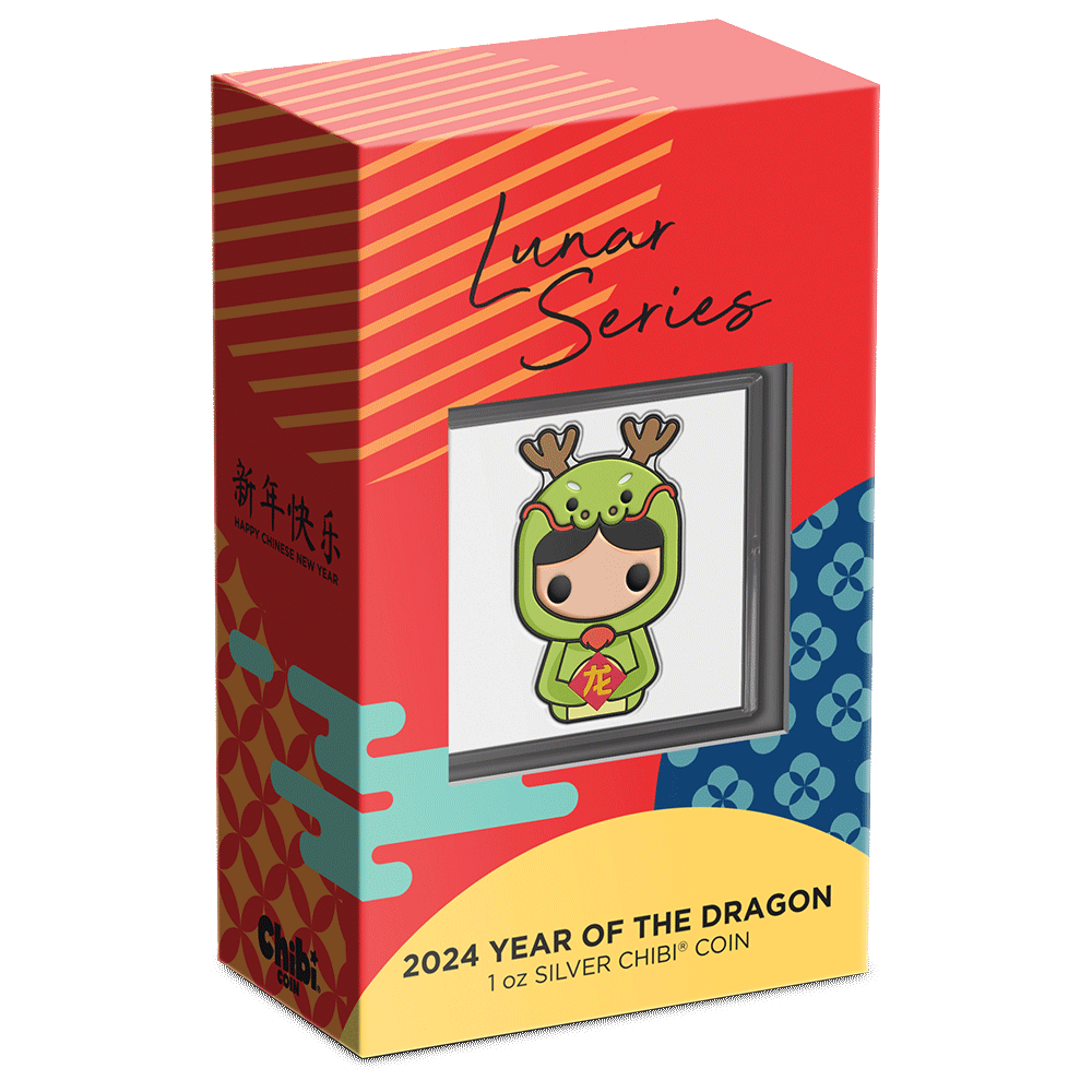 2024 Niue Lunar Year of the Dragon 1oz Silver Colorized Proof Chibi Coin -  GRReserve.com