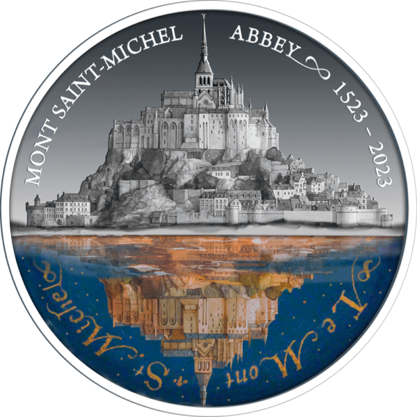 2023 Niue Mont Saint-Michel Abbey 500th Ann. 2oz Silver Antiqued Coin