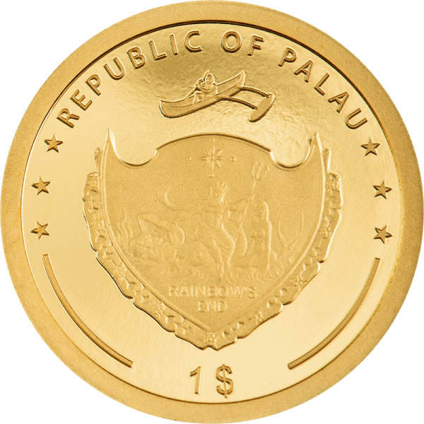 2024 Palau Four Leaf Clover Gold Luck 1g Gold Proof Coin - Image 2